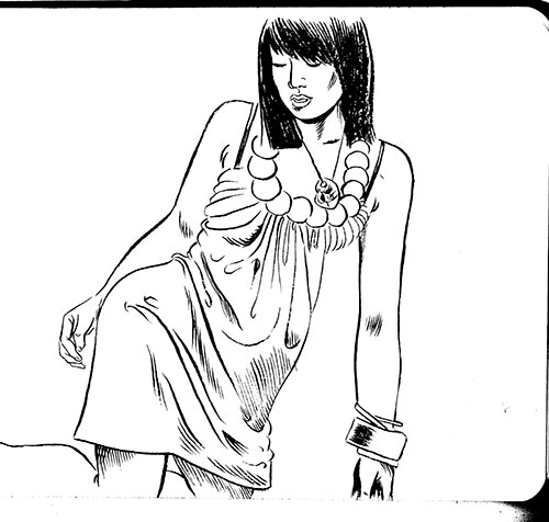 028-girl drawing by tom kaczynski